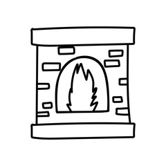 chimney bricks flame decoration icon