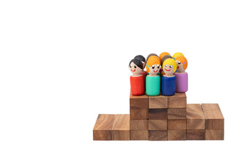 wooden toys stand on a pedestal to receive well-deserved awards. An image of competition and...
