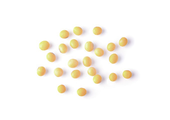 Soybean seeds isolated on a white background.