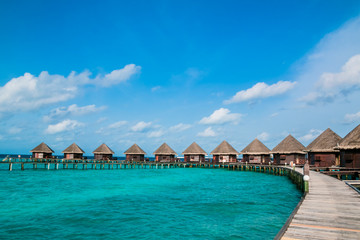 Fototapeta na wymiar Beautiful tropical Maldives resort hotel and island