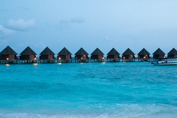 Fototapeta na wymiar Beautiful tropical Maldives resort hotel and island