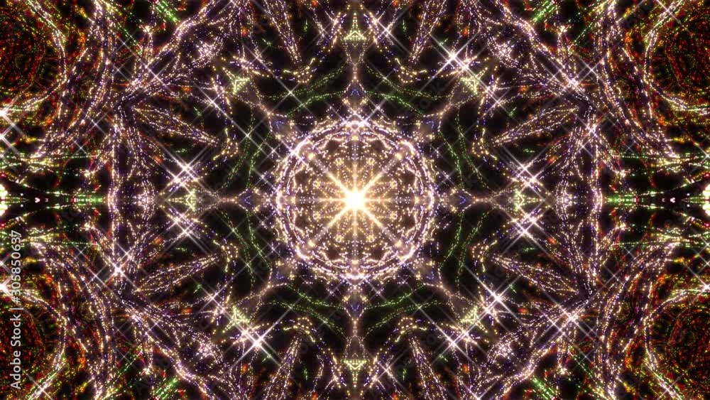 Wall mural kaleidoscope illumination neon light abstract background