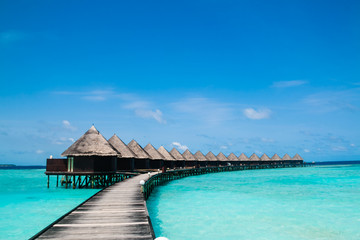 Beautiful tropical Maldives resort hotel and island