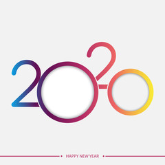 Happy 2020 new year elegant greeting card with gradient text. Vector