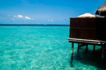 Beautiful tropical Maldives resort hotel and island
