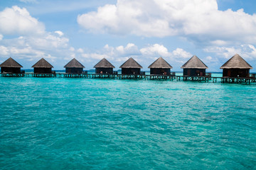 Beautiful tropical Maldives resort hotel and island