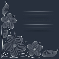 corner pattern white tiara flowers postcard invitation © Kaliopa