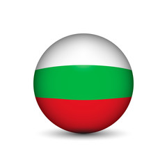Flag of Bulgaria in the form of a ball isolated on white background.