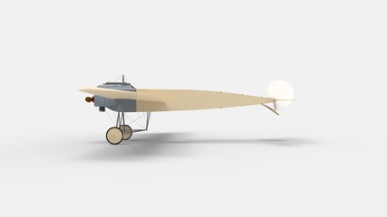 3d rendering of a world war one airplane isolated in studio
