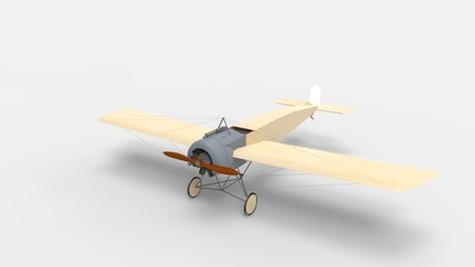 3d rendering of a world war one airplane isolated in studio
