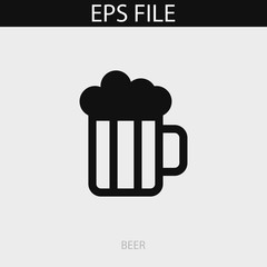Beer mug icon. EPS vector file