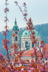 Obraz premium View to Lesser Town of Prague city and St. Nicholas Church, Czech