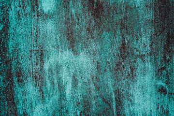 Textured vintage striped concrete blue wall. Cold metal background rusty and neon tones in grunge...