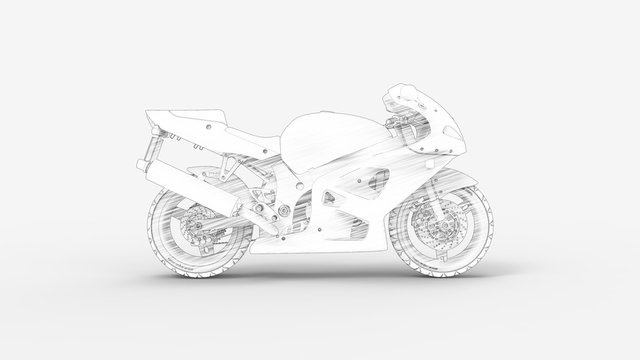 3d rendering of a super sport motorcycle isolated in studio background