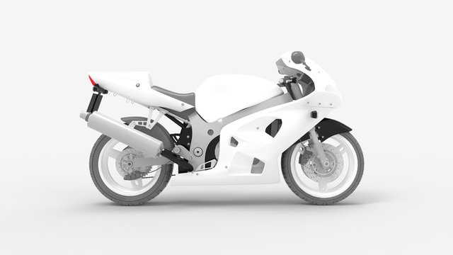 3d rendering of a super sport motorcycle isolated in studio background