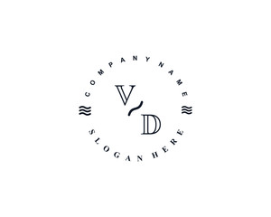Initial VD vintage logo template