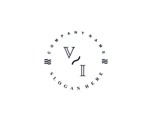 Initial VI vintage logo template