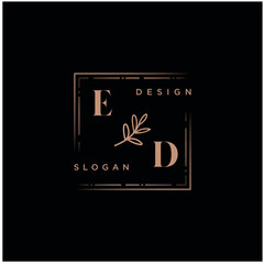 ED Beauty vector initial logo, handwriting logo of initial signature, wedding, fashion, jewerly, boutique, floral and botanical with creative template for any company or business