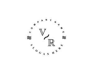 Initial VR vintage logo template