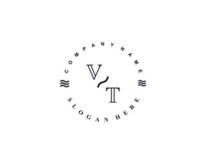 Initial VT vintage logo template