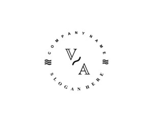 Initial VA vintage logo template