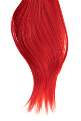 Red hair on white background, isolated