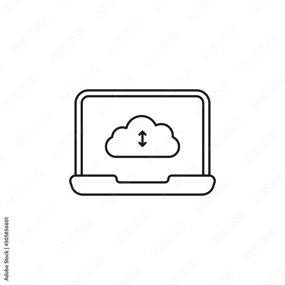 Wall mural cloud computing - minimal line web icon. simple vector illustration. concept for infographic, websit