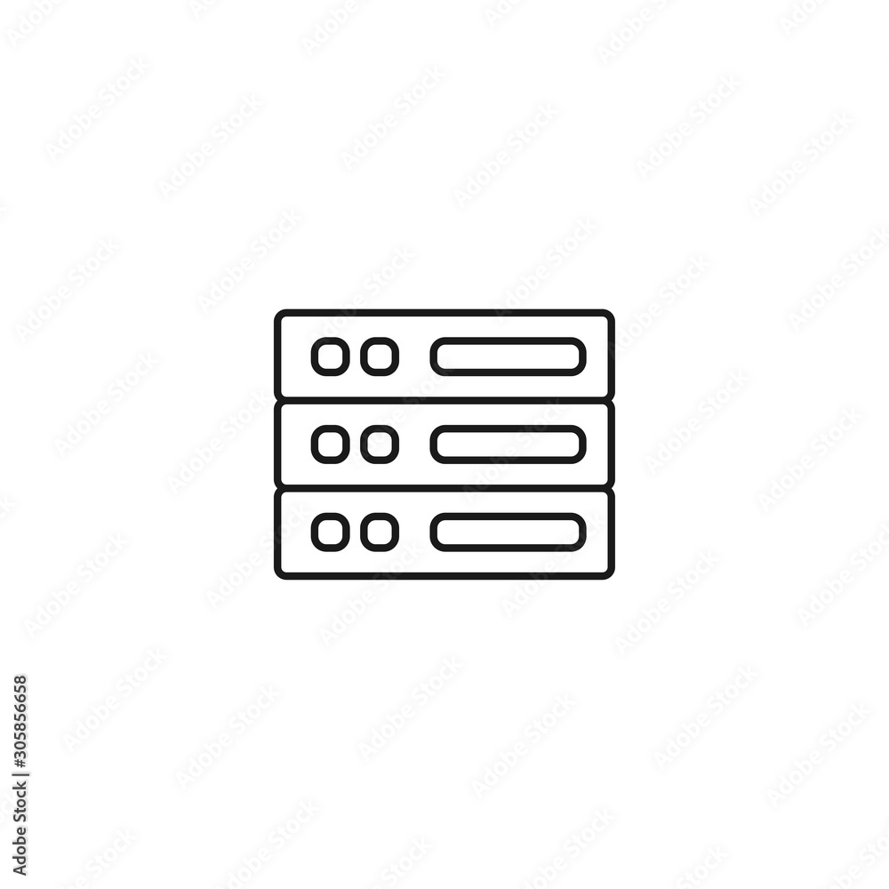 Wall mural server - minimal line web icon. simple vector illustration. concept for infographic, website or app.