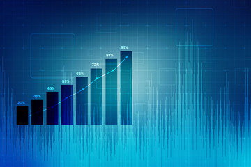 2d rendering Stock market online business concept. business Graph 