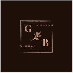 GB Beauty vector initial logo, handwriting logo of initial signature, wedding, fashion, jewerly, boutique, floral and botanical with creative template for any company or business