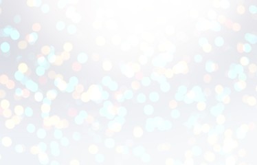 Brilliant white snow bokeh pattern. Silver glitter texture. New year holiday white background. Shimmer sequins Christmas backdrop. Diamond gleaming illustrationr. Sparkler pale wonderful template.  © avextra
