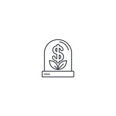 Financial incubator. Business technology investment. Vector linear icon on a white background.