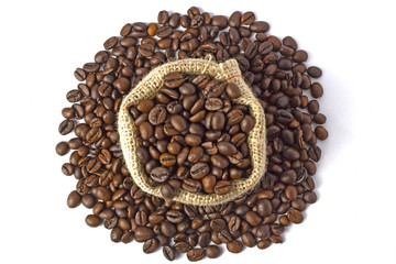 coffee beans on white background