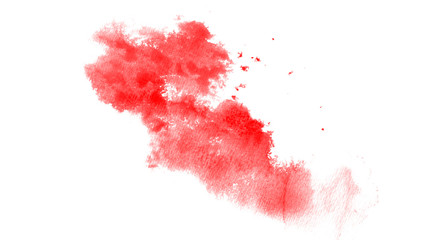 Beautiful red watercolor splash brush isolated on white background