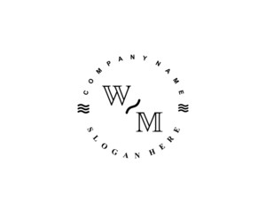 Initial WM vintage logo template