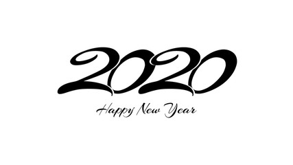  Happy New Year 2020 logo text design on white background. Cover of business diary for 2020 with wishes. Brochure design template, card, banner.vector design