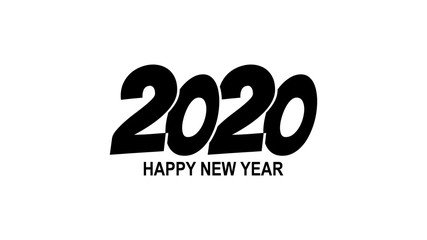  Happy New Year 2020 logo text design on white background. Cover of business diary for 2020 with wishes. Brochure design template, card, banner.vector design
