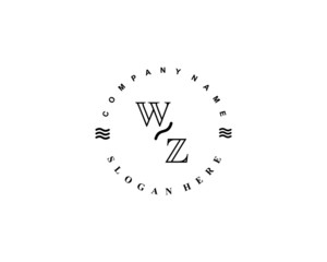 Initial WZ vintage logo template