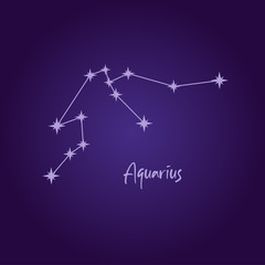 Constellation Zodiac Sign Aquarius Vector Illustration