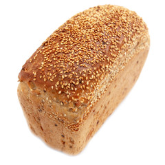 Fresh rosy bread isolated on a white background