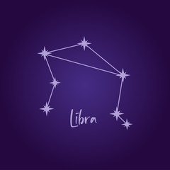 Constellation Zodiac Sign Libra Vector Illustration