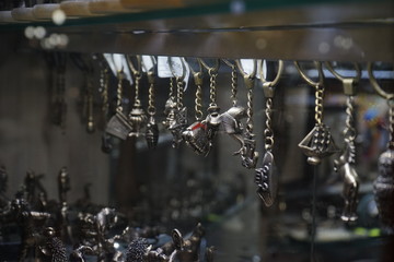 souvenir shop. Key rings