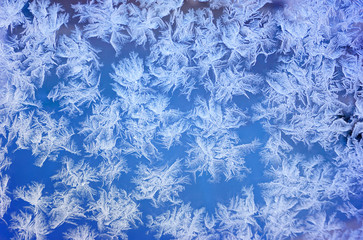 snowfall on window frost