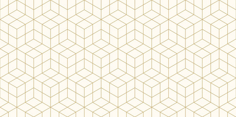 Nahtloser geometrischer abstrakter Goldluxusfarbvektor des Hintergrundmusters.