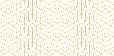 Behang Achtergrondpatroon naadloze geometrische abstracte gouden luxe kleur vector. © Strawberry Blossom