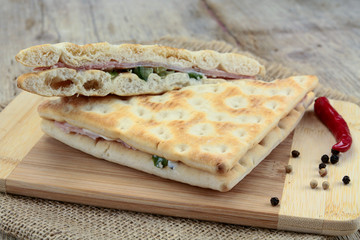 ham club sandwich with swedish bread