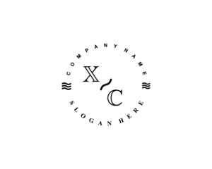 Initial XC vintage logo template