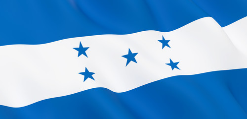 National Fabric Wave Closeup Flag of Honduras