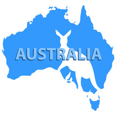 Australia state map. Realistic isolated map of Australia. Vector illustration, vector.