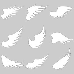 Angel wings, set of angel wings. Angel wings icon. Vector